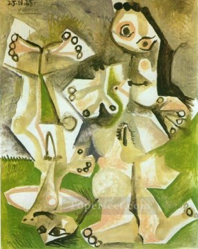 Pablo Picasso Painting - Desnudos de hombre y mujer 1965 cubismo Pablo Picasso